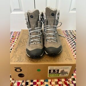 Oboz Bridger Boots, Sage and Gray, Lightly Used, Size 8.5
